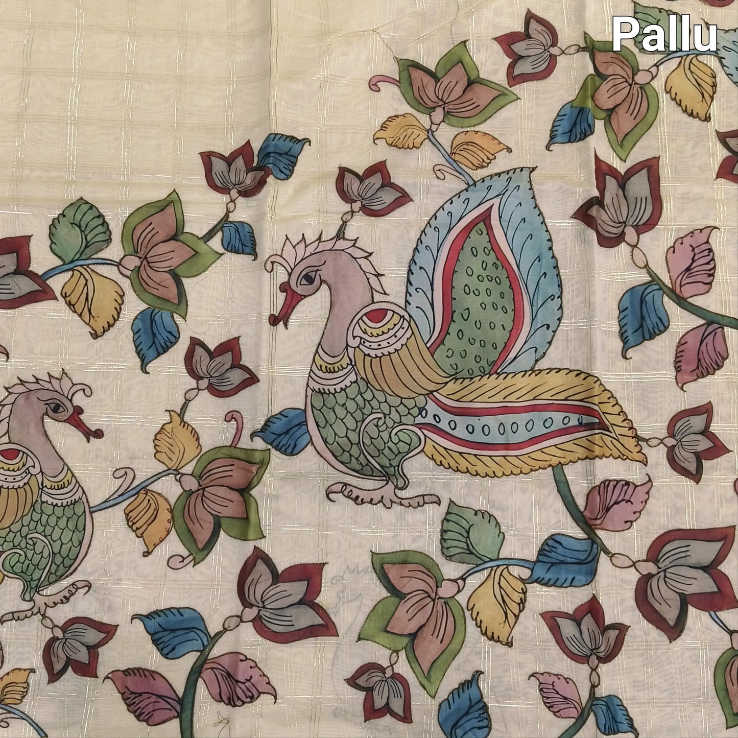 Beige silk cotton saree ns92-Neidhal