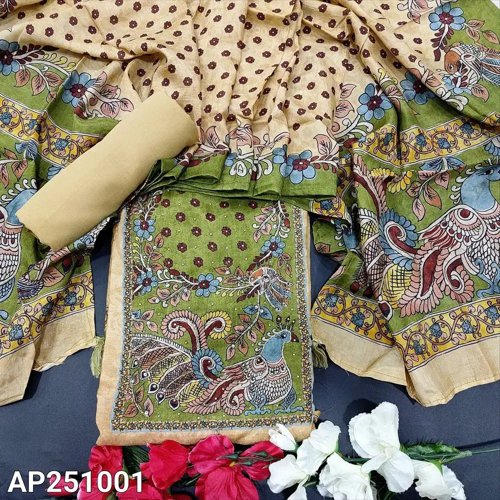 Beige sober printed dola silk salwar material ap251001-Neidhal