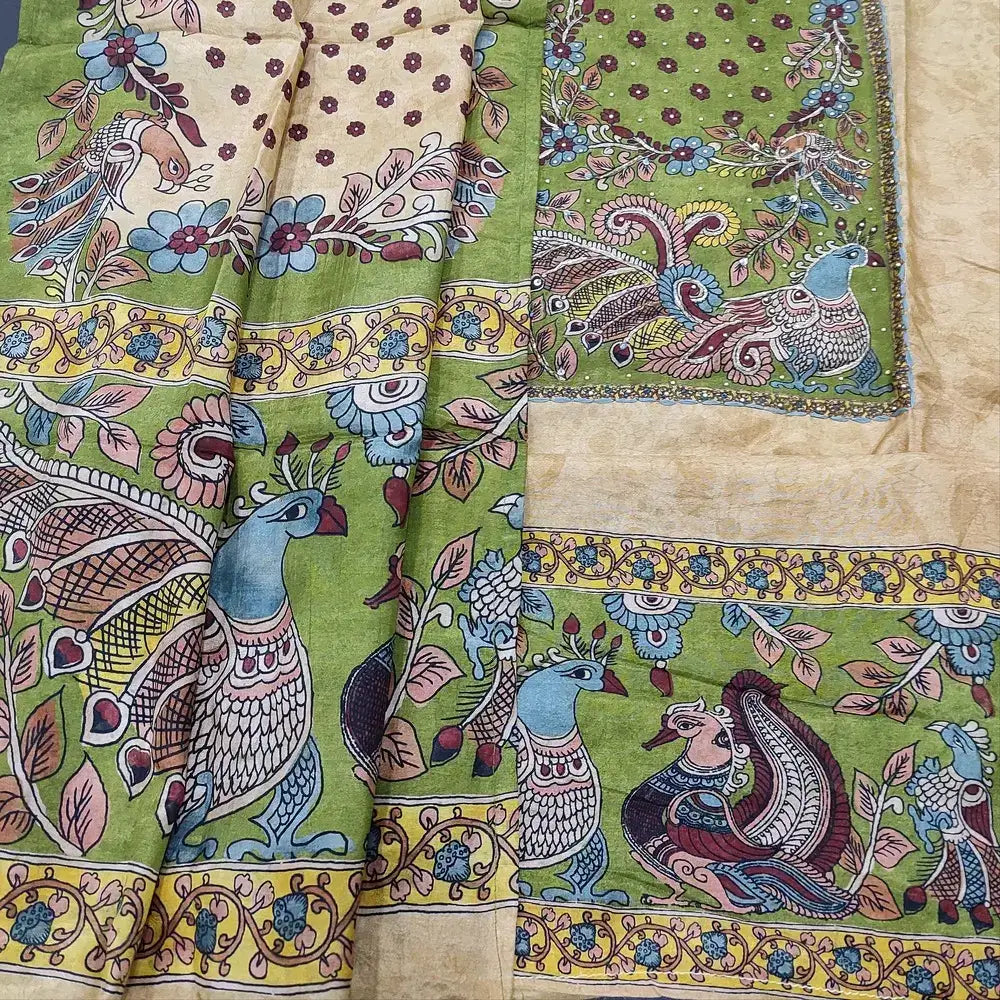 Beige sober printed dola silk salwar material ap251001-Neidhal