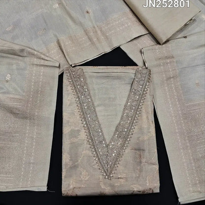 Beige tissue silk cotton salwar material jn252801-Neidhal