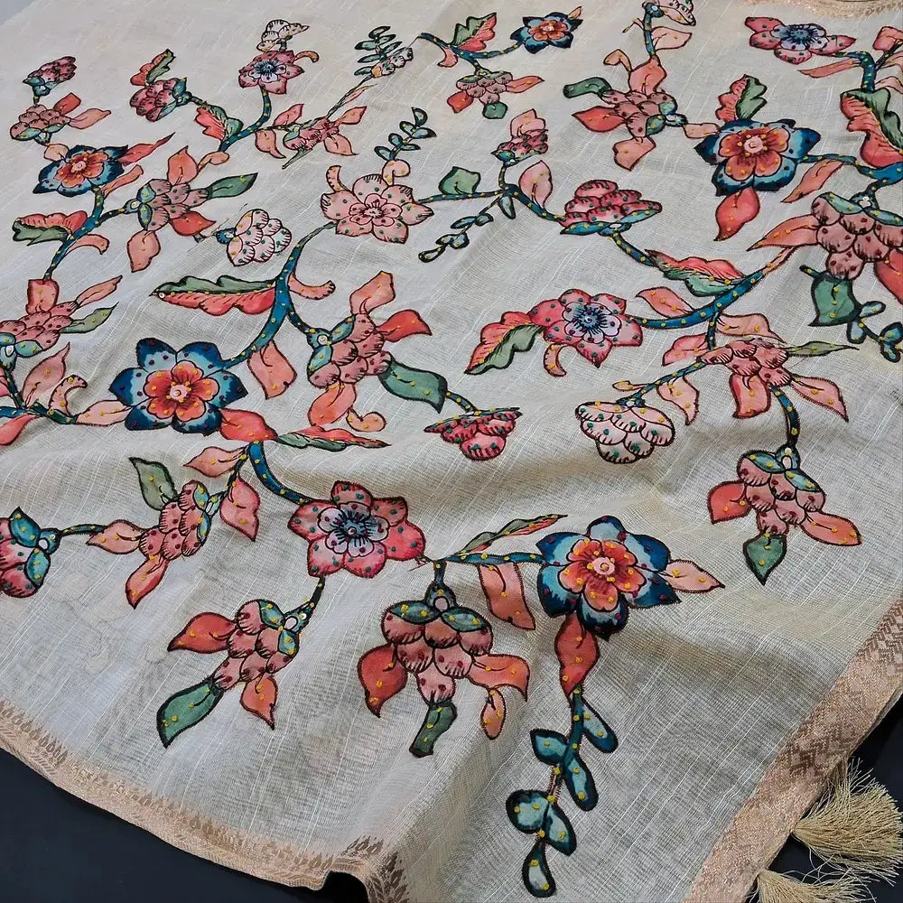 Beige tissue silk cotton salwar material my253105-Neidhal