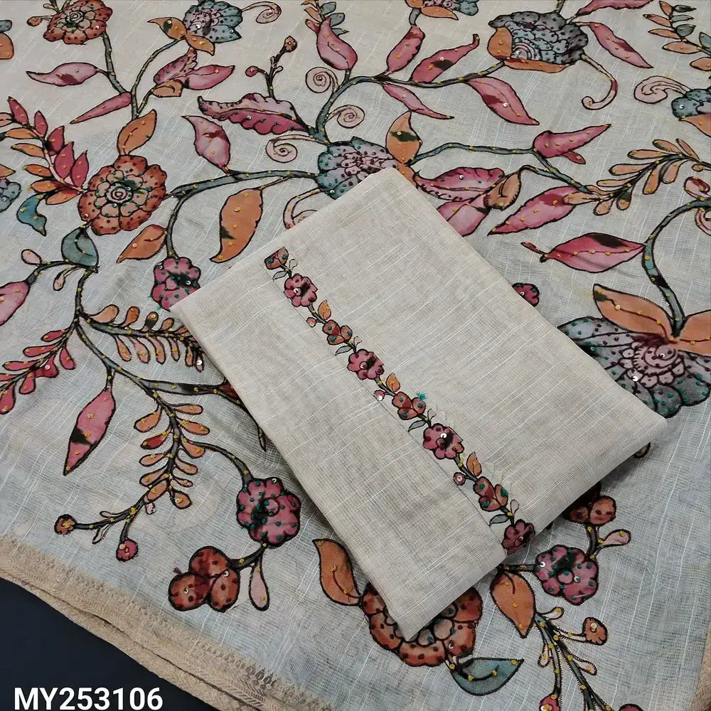 Beige tissue silk cotton salwar material my253106-Neidhal