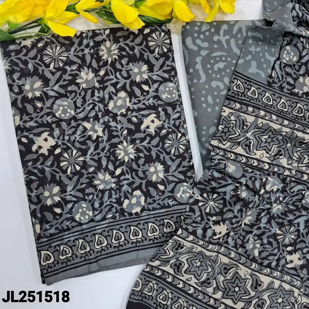 Black base grey block printed cotton salwar material jl251518-Neidhal