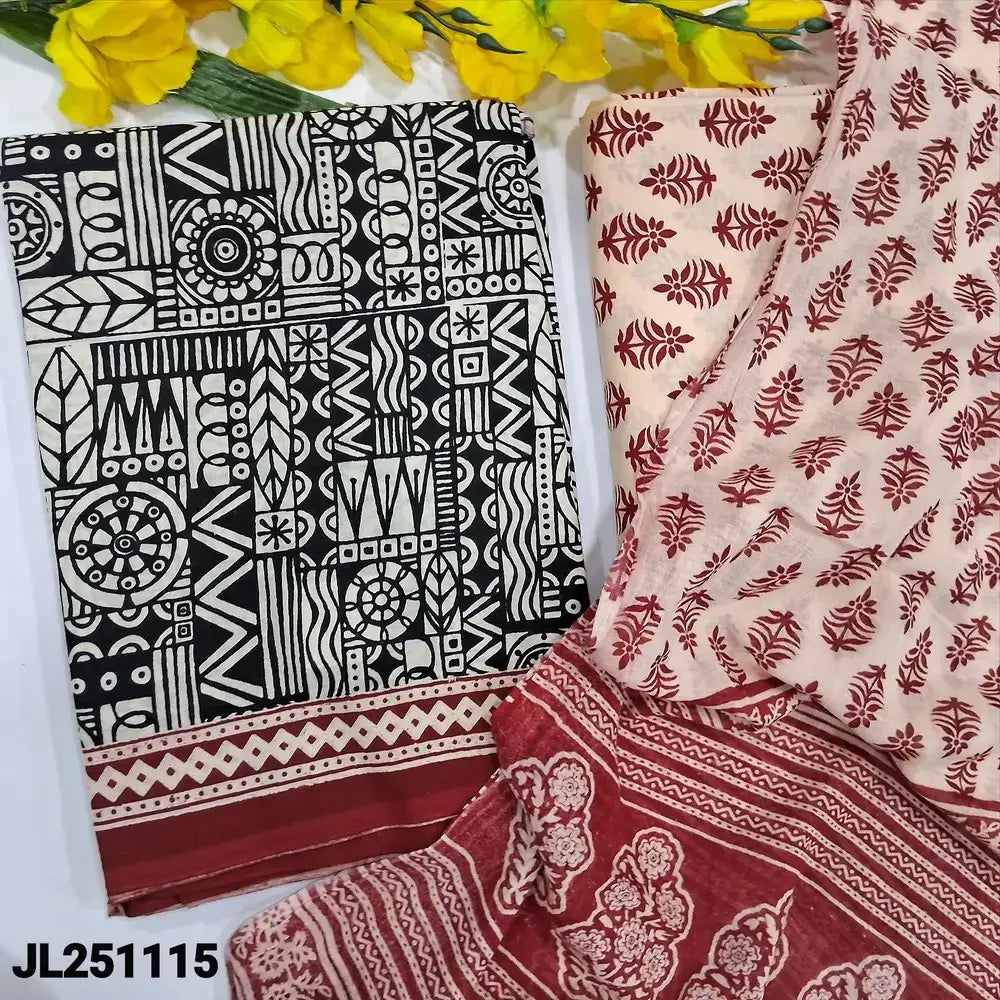 Black base printed pure cotton salwar material jl251115-Neidhal