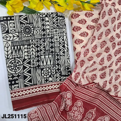 Black base printed pure cotton salwar material jl251115-Neidhal