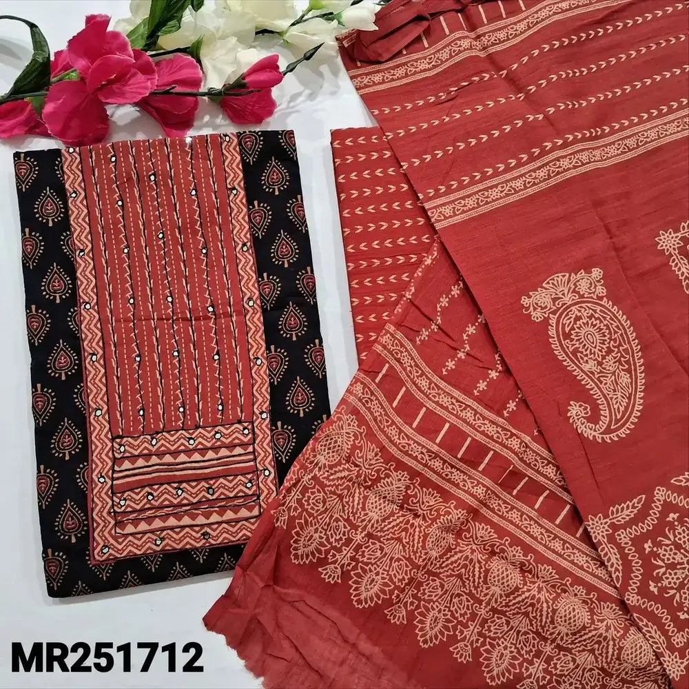 Black block printed cotton salwar material mr251712-Neidhal