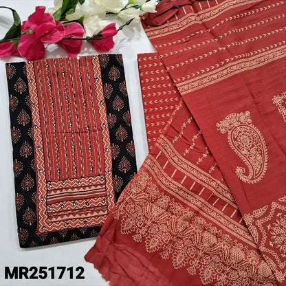 Black block printed cotton salwar material mr251712-Neidhal