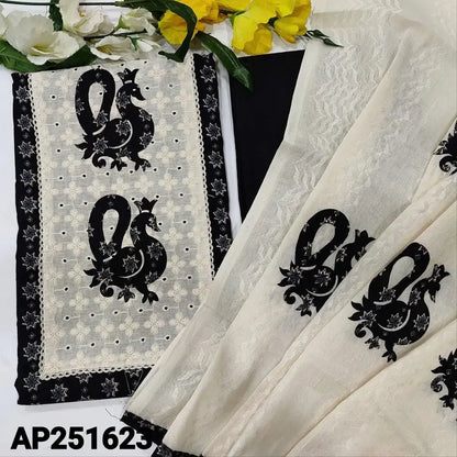 Black block printed soft cotton salwar material ap251623-Neidhal