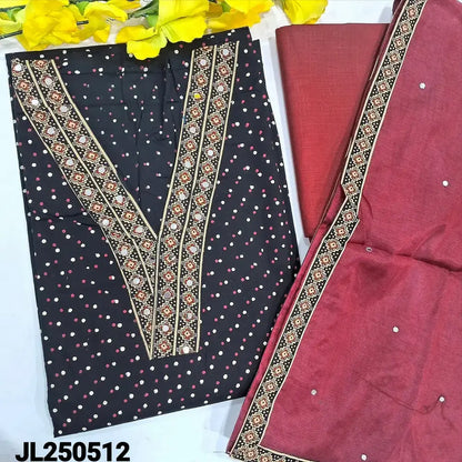 Black bock printed pure cotton salwar material jl250511-Neidhal