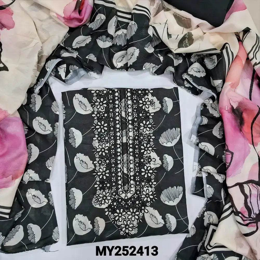 Black brasso silk cotton salwar material my252413-Neidhal