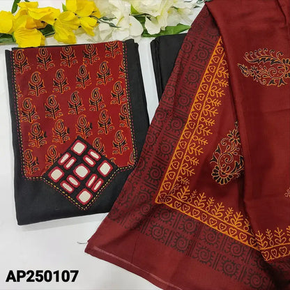Black cotton salwar material ap250107-Neidhal