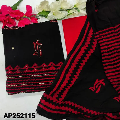 Black Crepe Georgette Salwar Material with Batik Dupatta – Neidhal