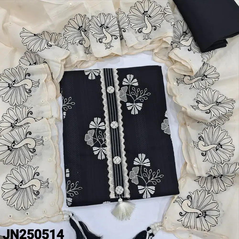Black designer jakard cotton salwar material jn250514-Neidhal