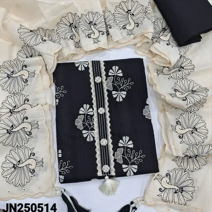 Black designer jakard cotton salwar material jn250514-Neidhal