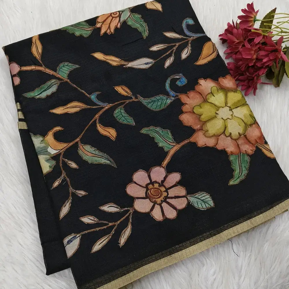 Black designer kota saree ns130-Neidhal