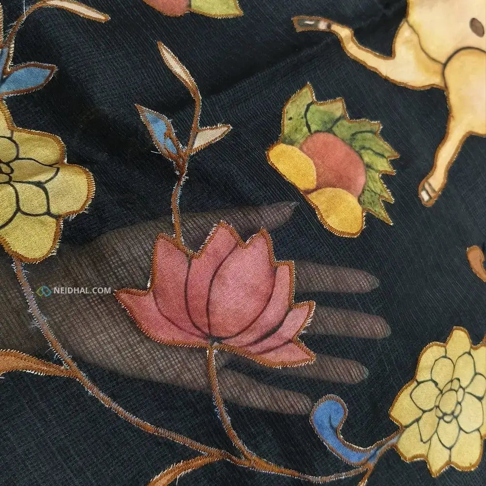 Black designer premium kota saree ns198-Neidhal