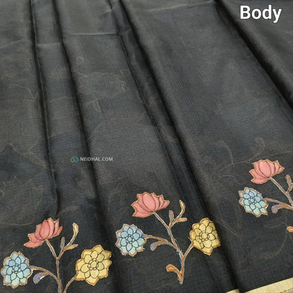 Black designer premium kota saree ns198-Neidhal