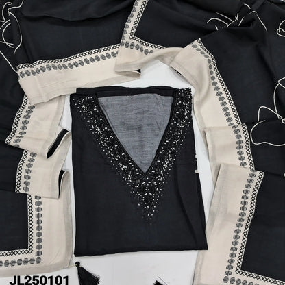 Black digital printed maslin silk salwar material jl250101-Neidhal