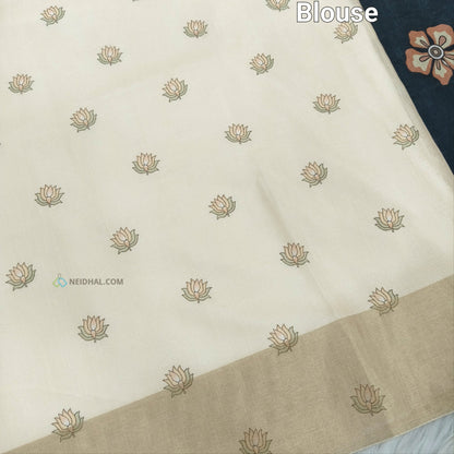 Black digital printed soft fancy silk cotton saree ns69-Neidhal