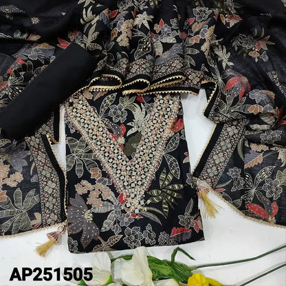 Black digital printed soft silk cotton salwar material ap251505-Neidhal