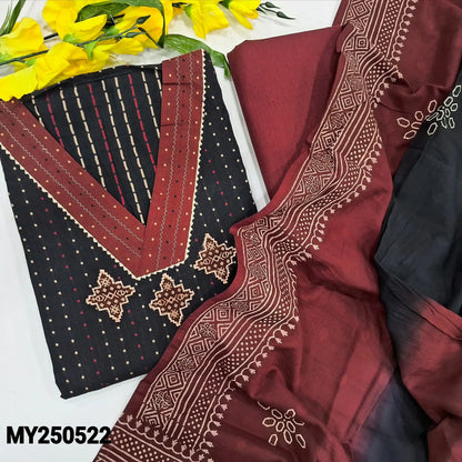 Black dobby cotton salwar material my250522-Neidhal