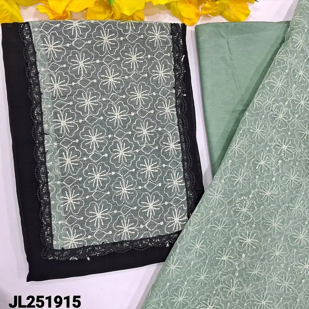 Black fancy crinkled silk cotton salwar material jl251915-Neidhal