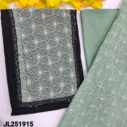 Black fancy crinkled silk cotton salwar material jl251915-Neidhal