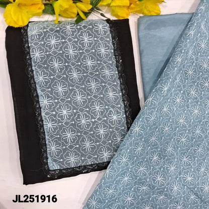 Black fancy crinkled silk cotton salwar material jl251916-Neidhal