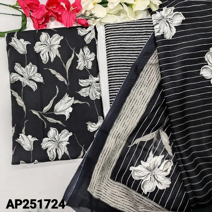 Black floral printed cotton salwar material ap251724-Neidhal