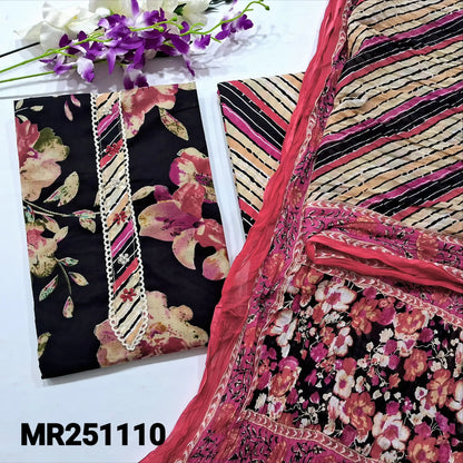 Black floral printed cotton salwar material mr251110-Neidhal