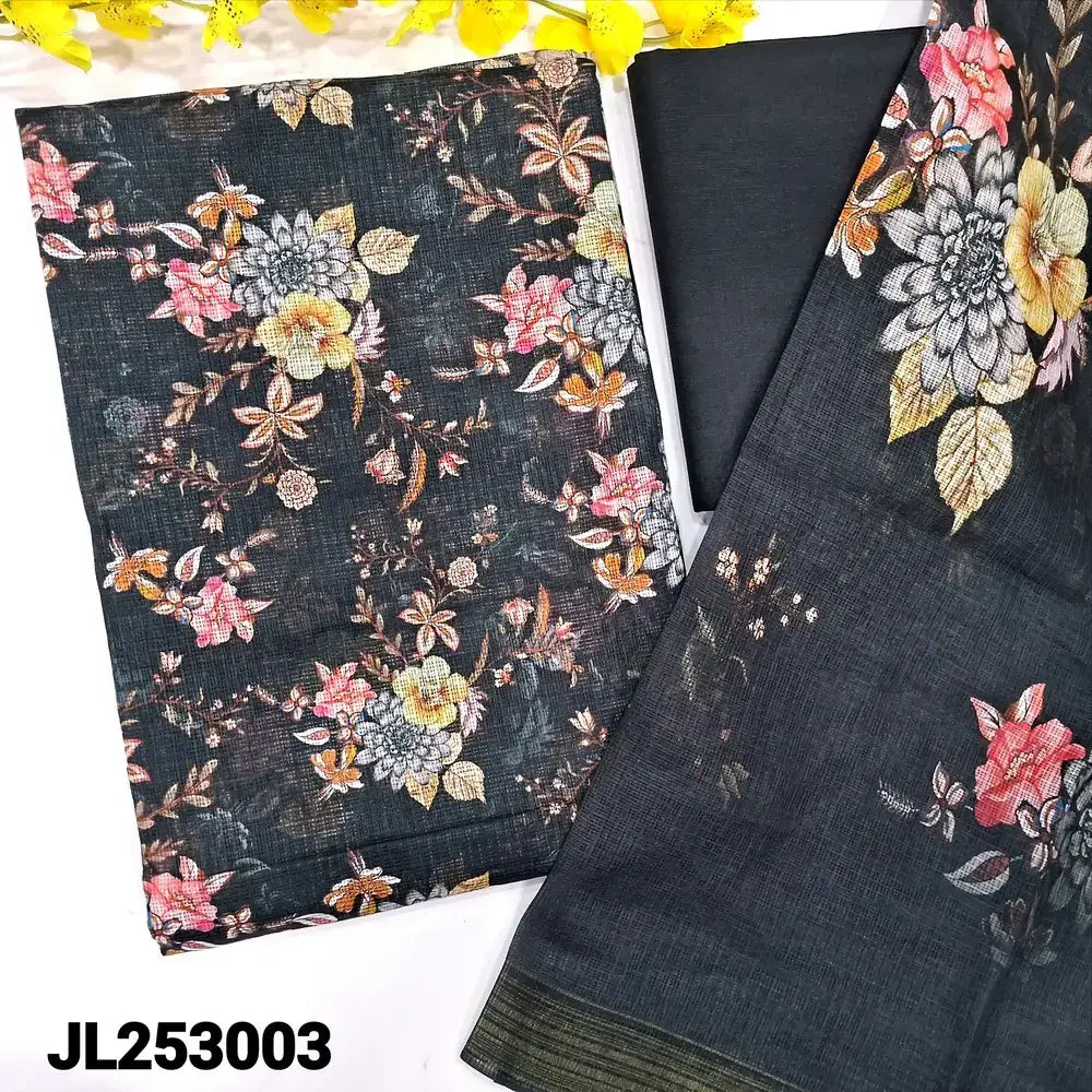 Black floral printed fancy kota silk cotton salwar material jl253003-Neidhal