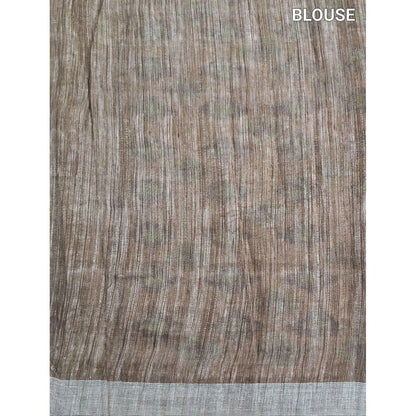 Black grey digital printed slub silk cotton saree ns185-Neidhal