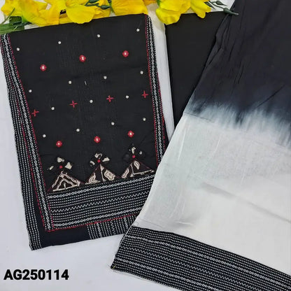 Black handloom cotton salwar material ag250114-Neidhal