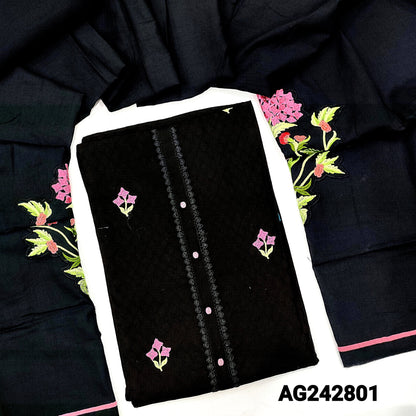 Black jakard cotton salwar material ag242801 Neidhal