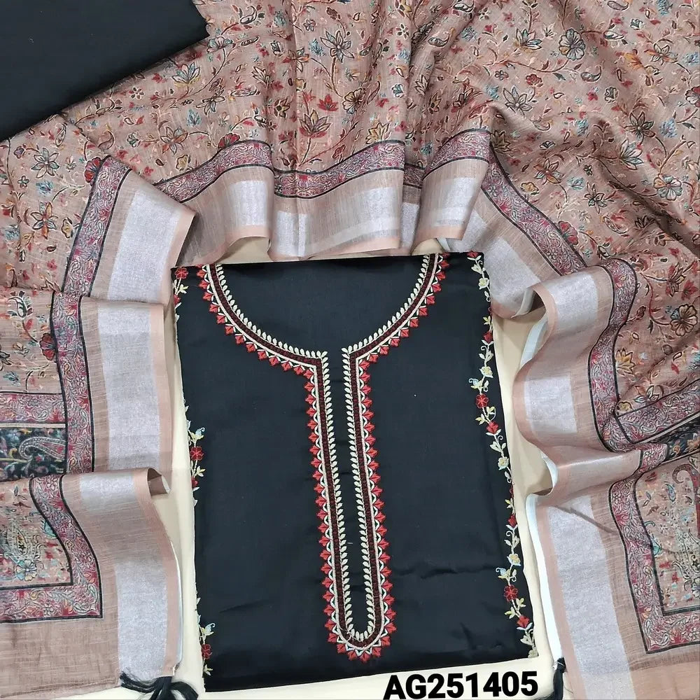 Black jam cotton salwar material ag251405-Neidhal