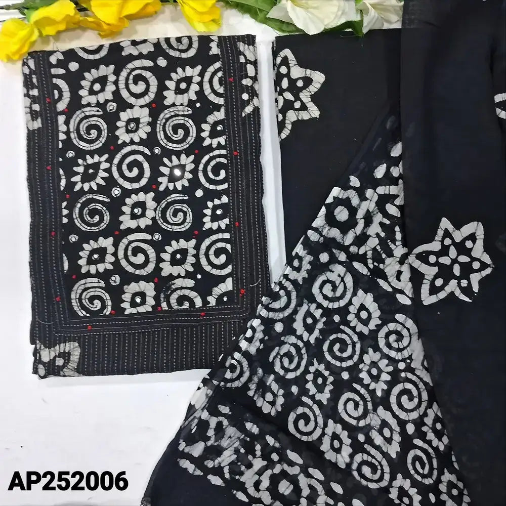 Black kantha cotton salwar material ap252006-Neidhal