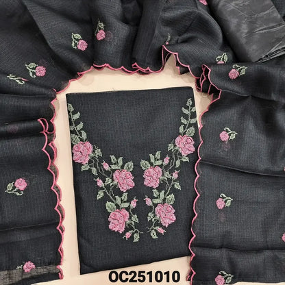 Black kota silk cotton salwar material OC251010-Neidhal