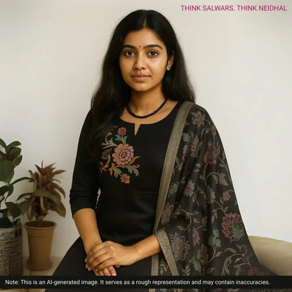 Black liquid fabric salwar material ag252006 Neidhal