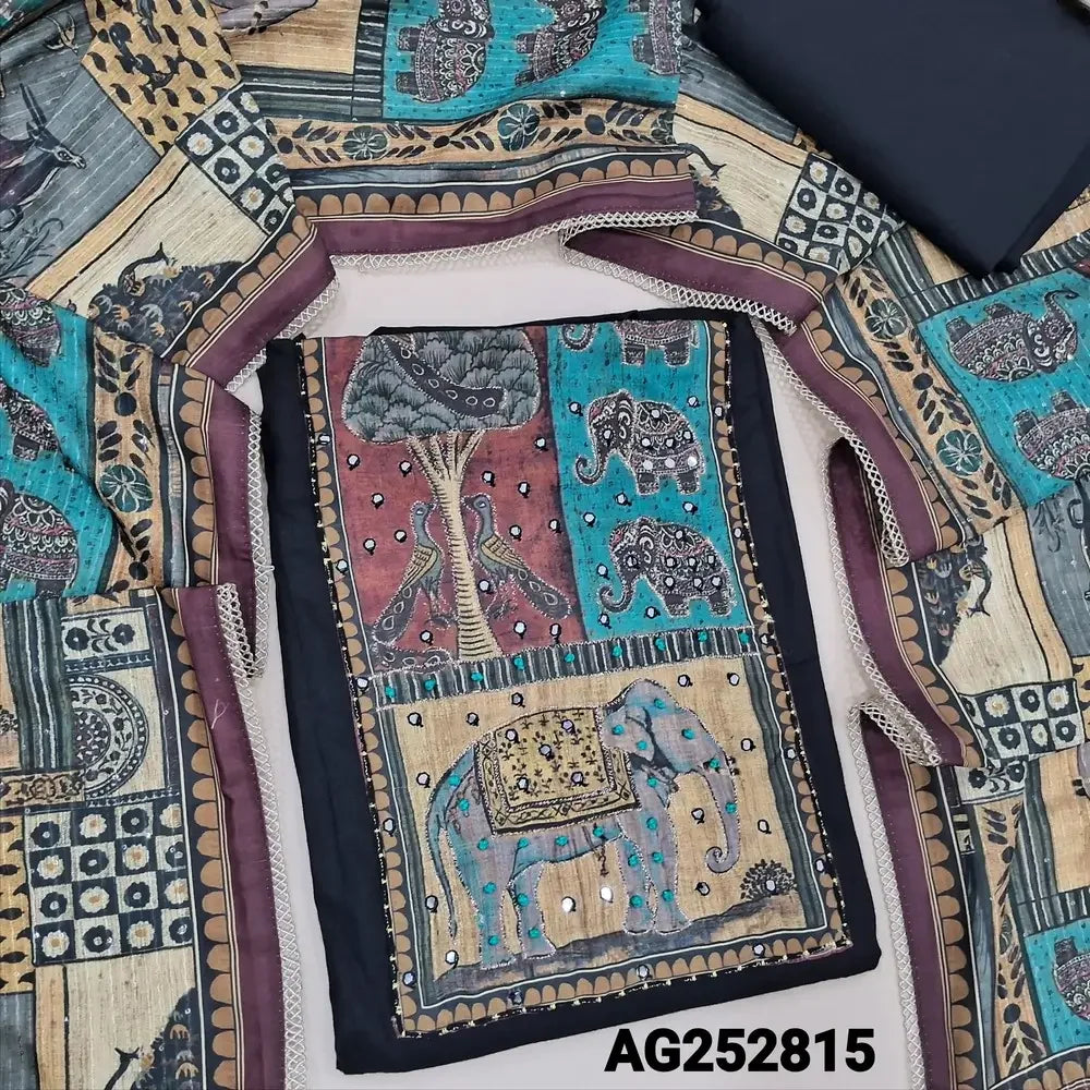 Black liquid fabric salwar material ag252815 Neidhal