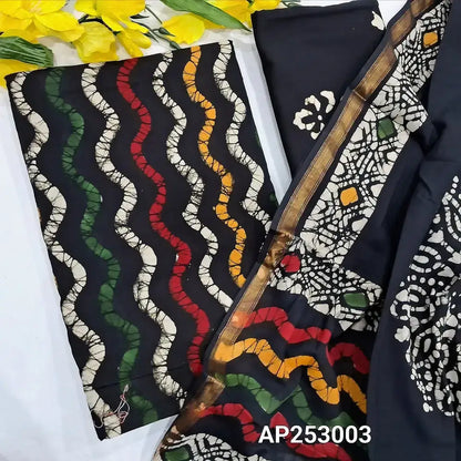 Black original wax batik cotton salwar material ap253003-Neidhal