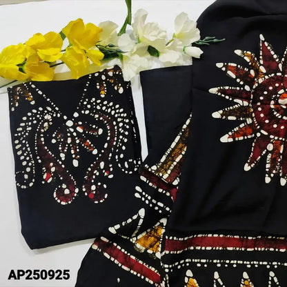 Black original wax batik modal cotton salwar material ap250925-Neidhal