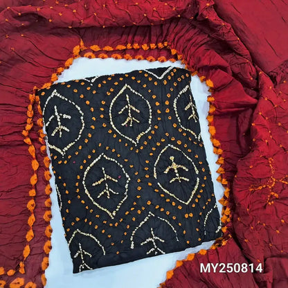Black origninal bandhini cotton salwar material my250814-Neidhal