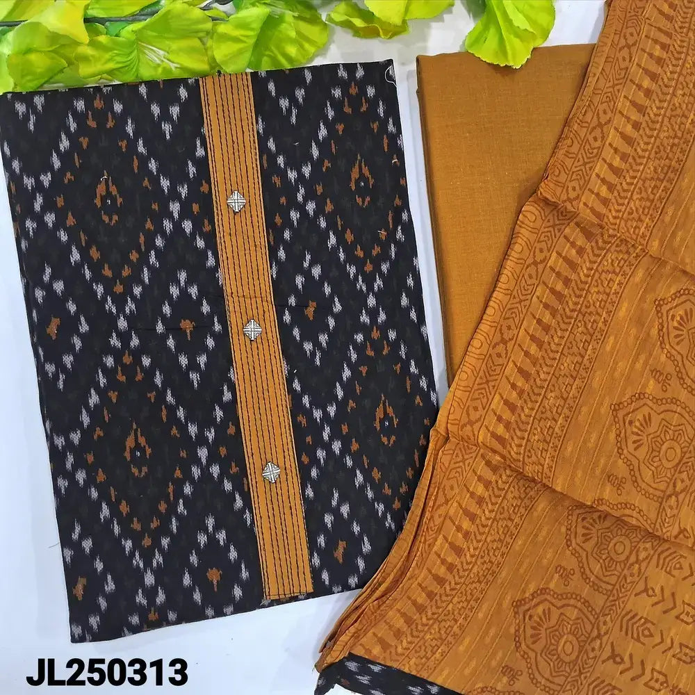 Black patola printed cotton salwar material jl250313-Neidhal