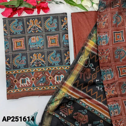 Black patola printed fancy silk salwar material ap251614-Neidhal