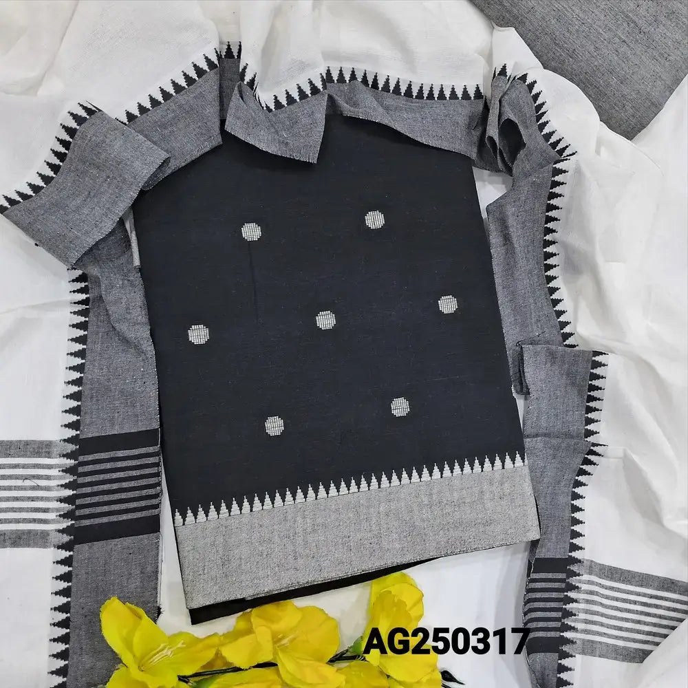 Black premium handloom cotton salwar material ag250317-Neidhal