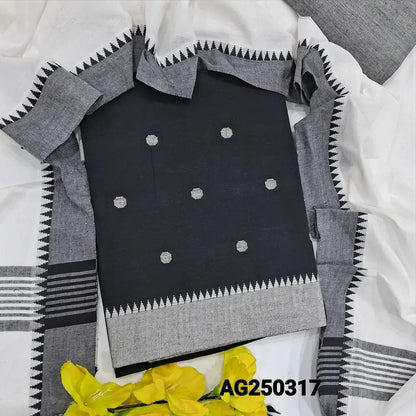 Black premium handloom cotton salwar material ag250317-Neidhal