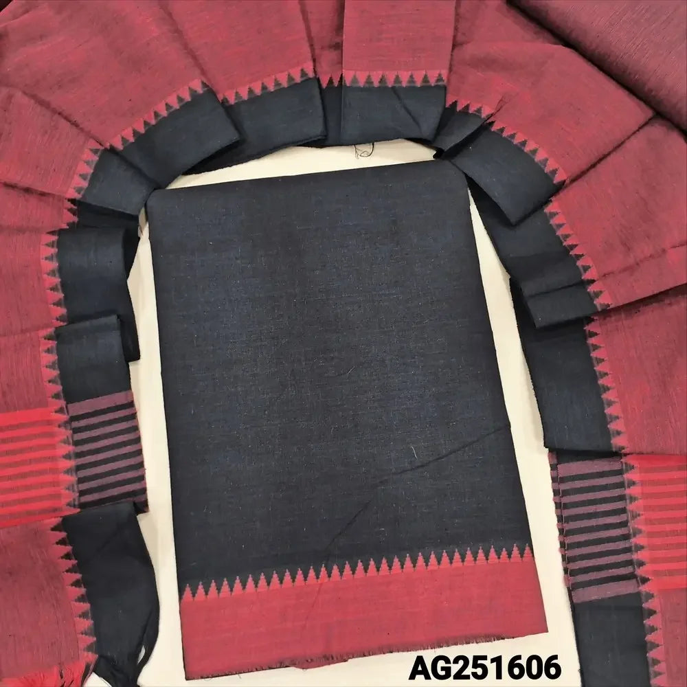 Black premium handloom cotton salwar material ag251606-Neidhal