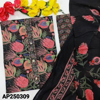 Black printed cotton salwar material ap250309-Neidhal
