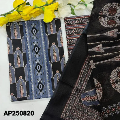 Black printed cotton salwar material ap250820-Neidhal