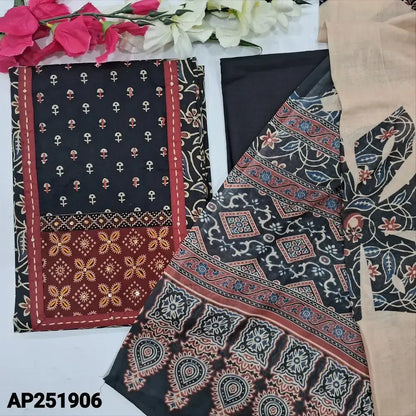 Black printed cotton salwar material ap251906-Neidhal